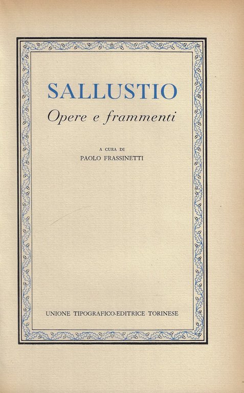 Opere e frammenti