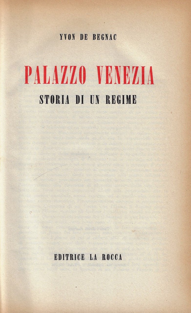 Palazzo Venezia : storia di un regime