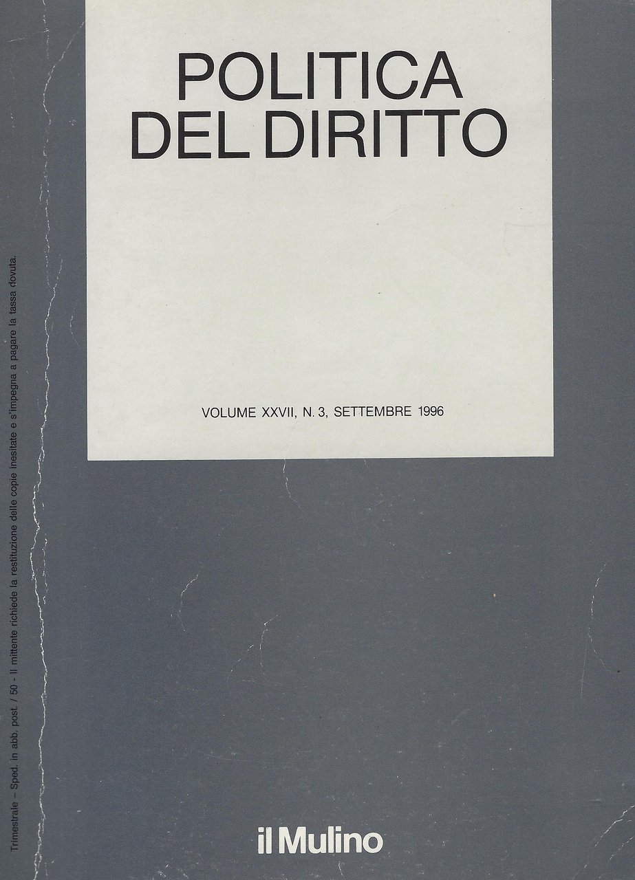 POlitica del diritto, v. XXVII, n.3, settembre 1996