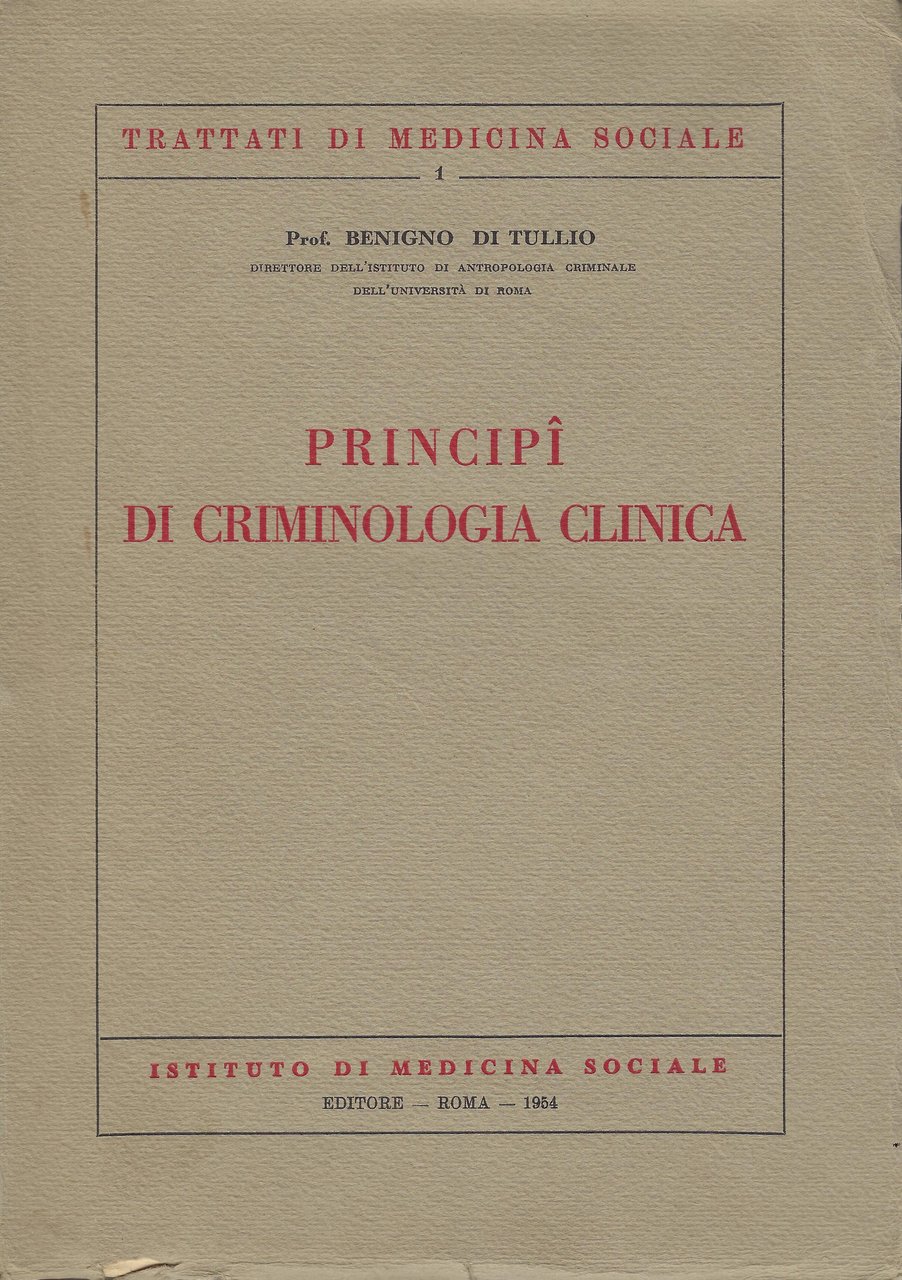 Principi di criminologia clinica
