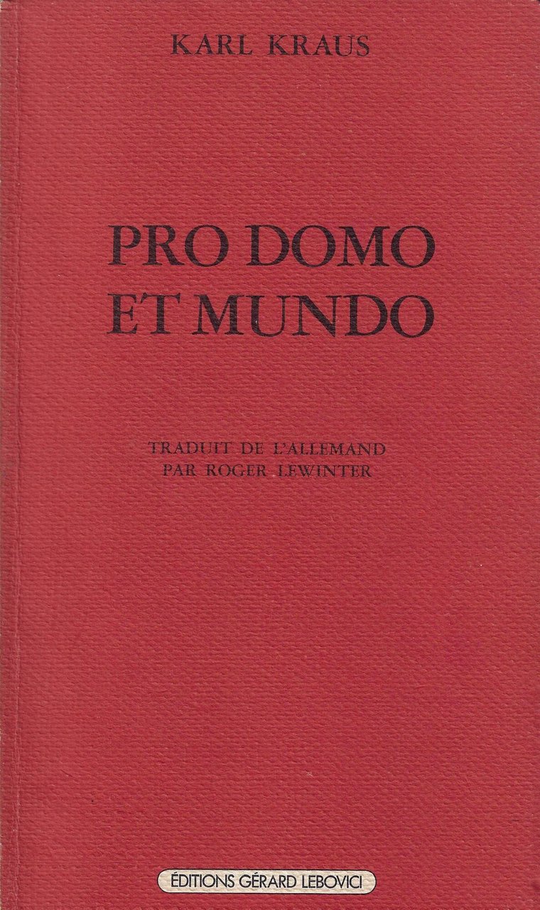 Pro domo et mundo (1912) | Immagine principale