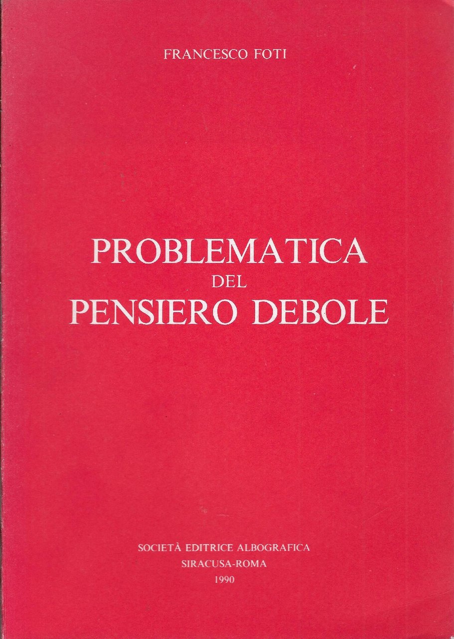 Problematica del pensiero debole
