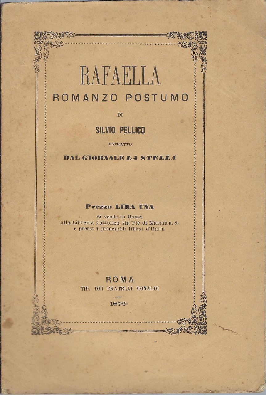 Rafaella : romanzo postumo