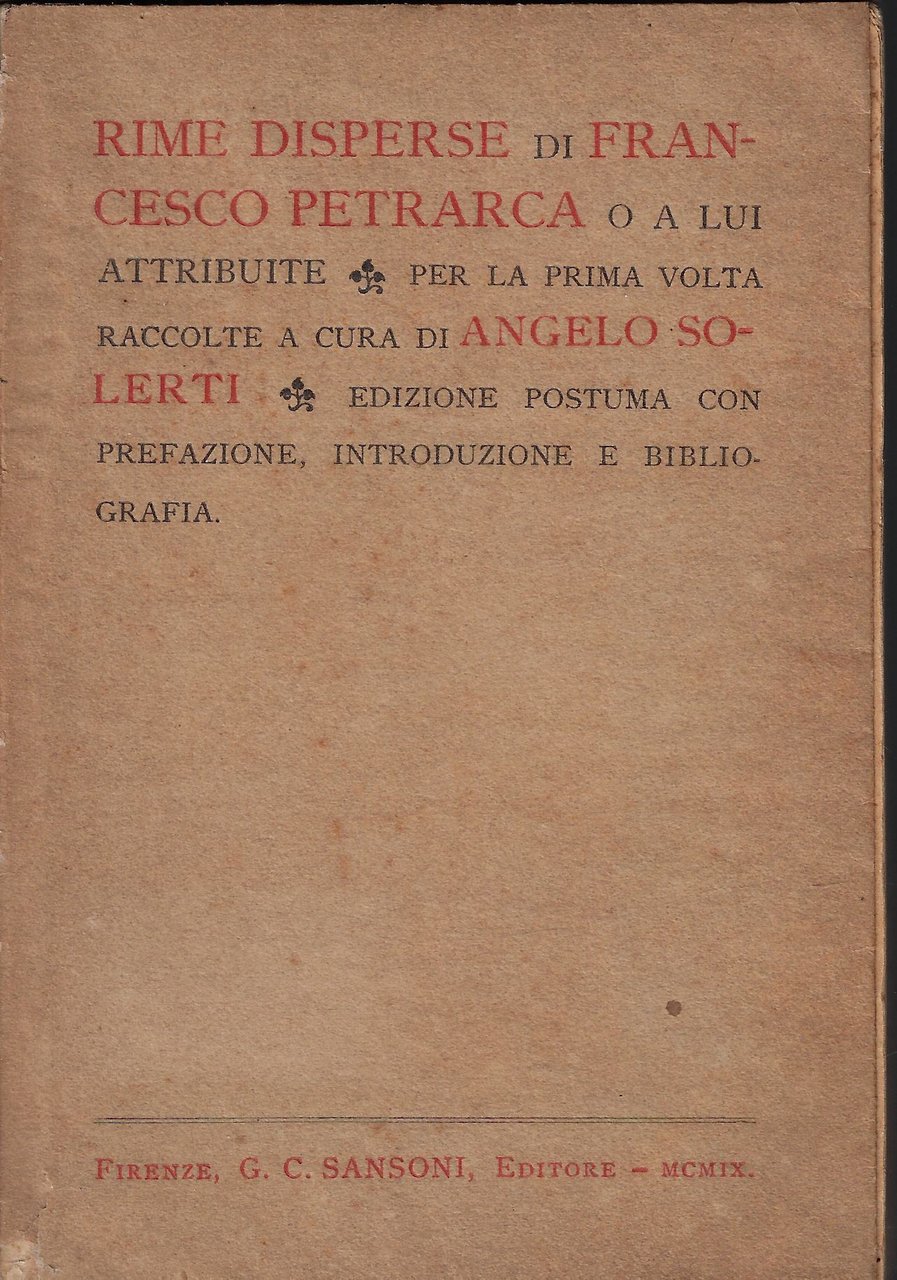 Rime disperse di Francesco Petrarca o a lui attribuite