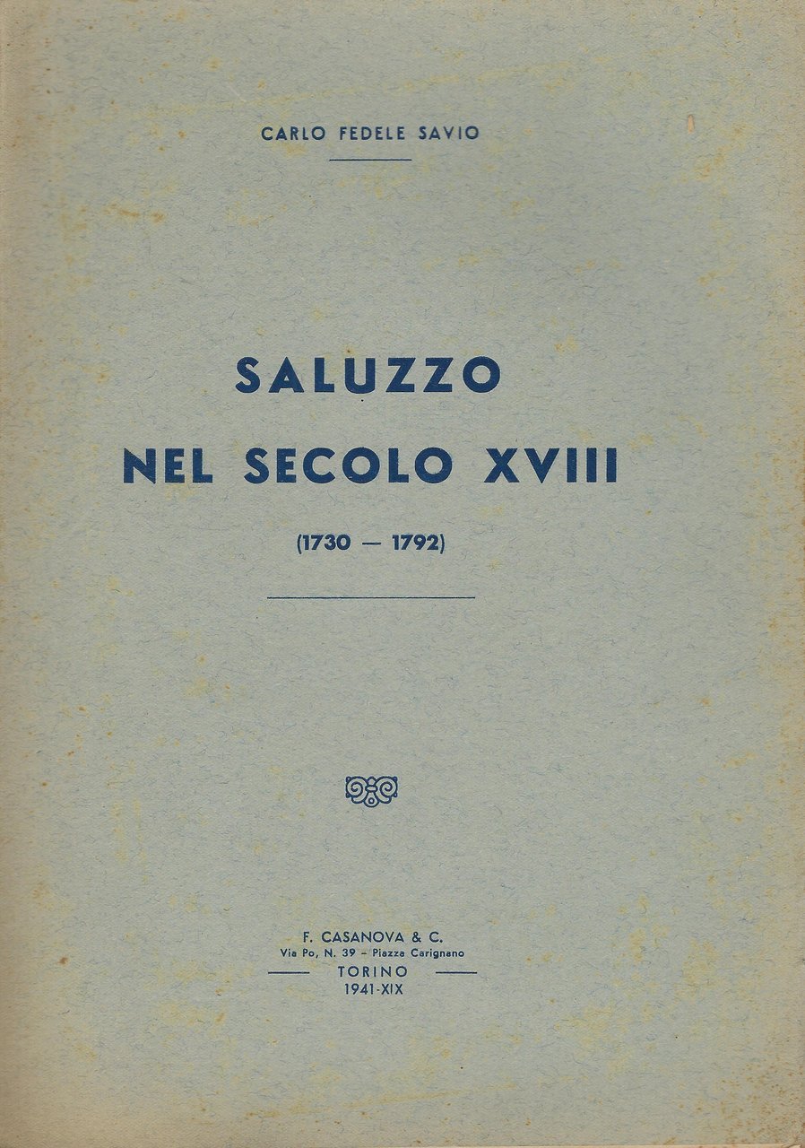 Saluzzo nel secolo XVIII (1730-1792)