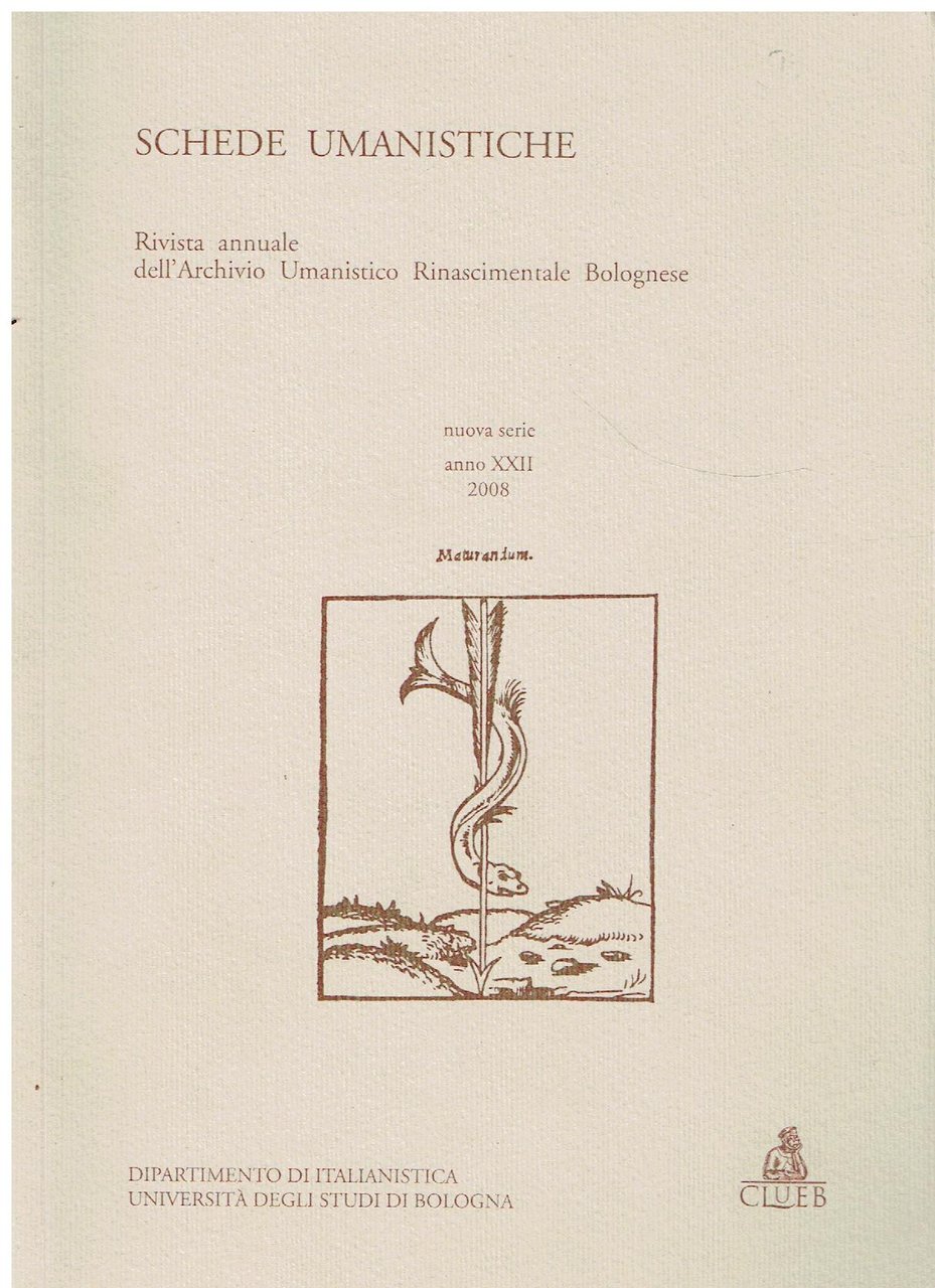 Schede umanistiche: nuova serie, anno XXII, 2008