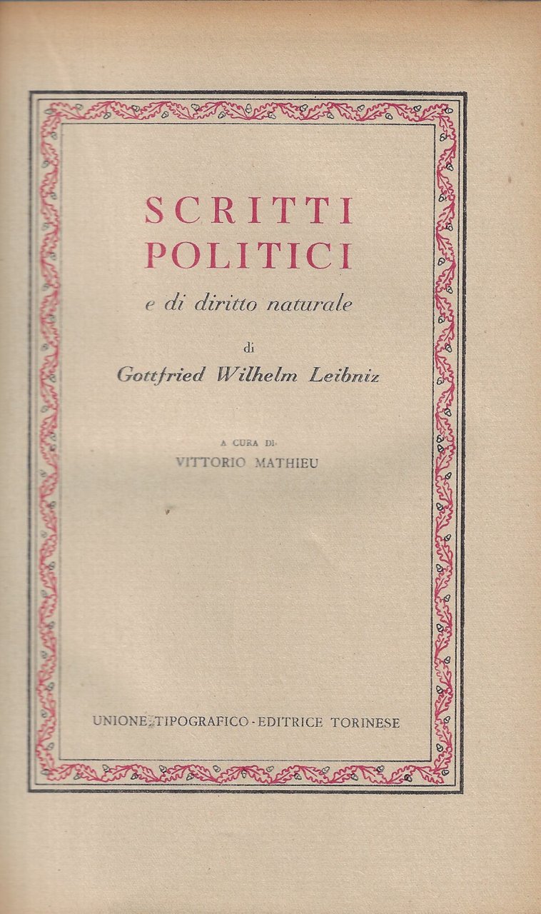 Scritti politici e di diritto naturale