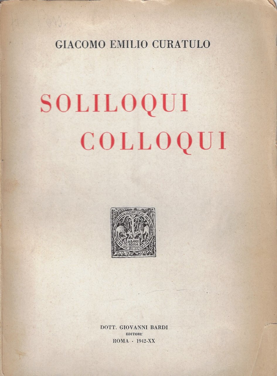 Soliloqui. Colloqui