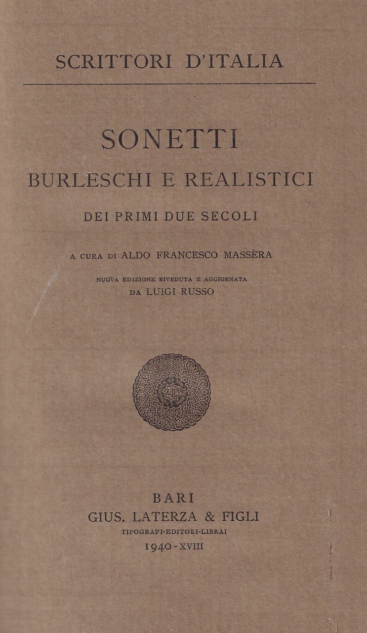 Sonetti burleschi e realistici dei primi due secoli