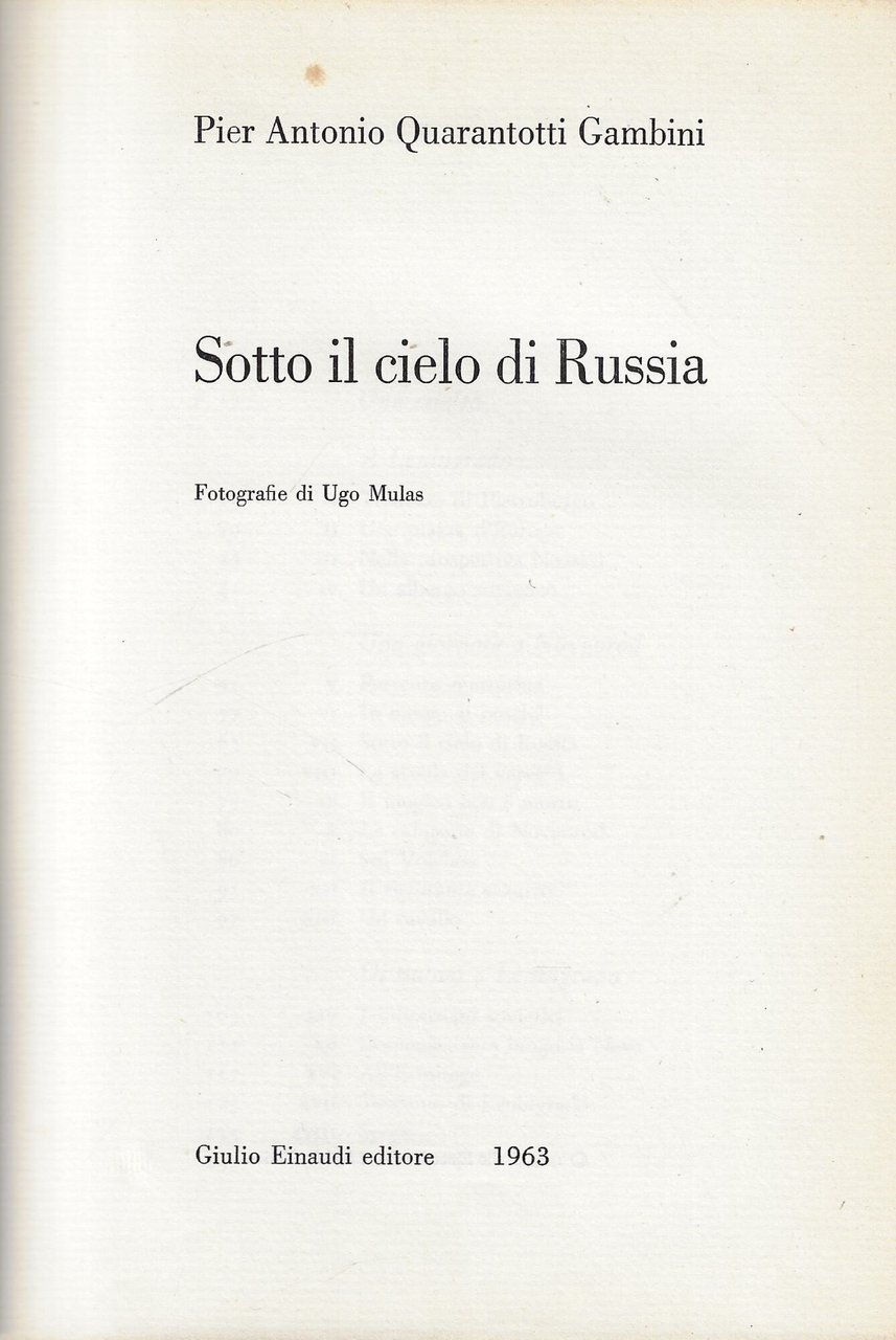 Sotto il cielo di Russia