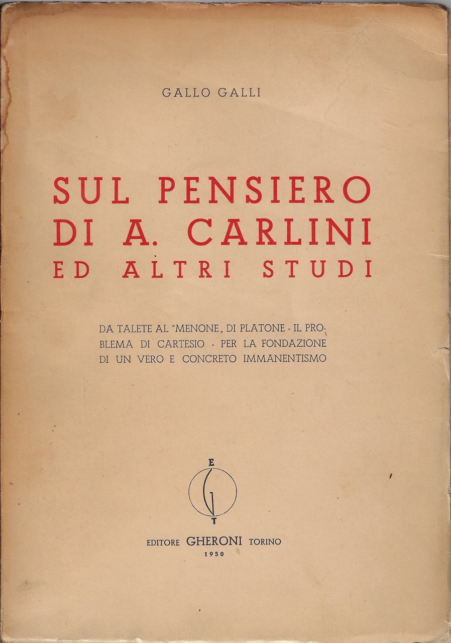 Sul pensiero di A. Carlini ed altri studi : da …