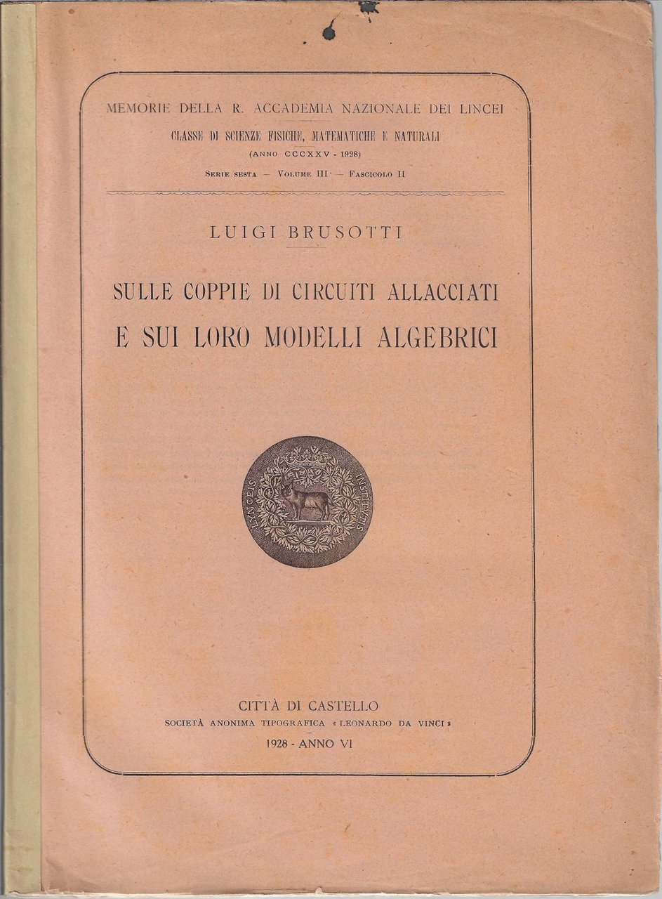 Sulle coppie di circuiti allacciati e sui loro modelli algebrici