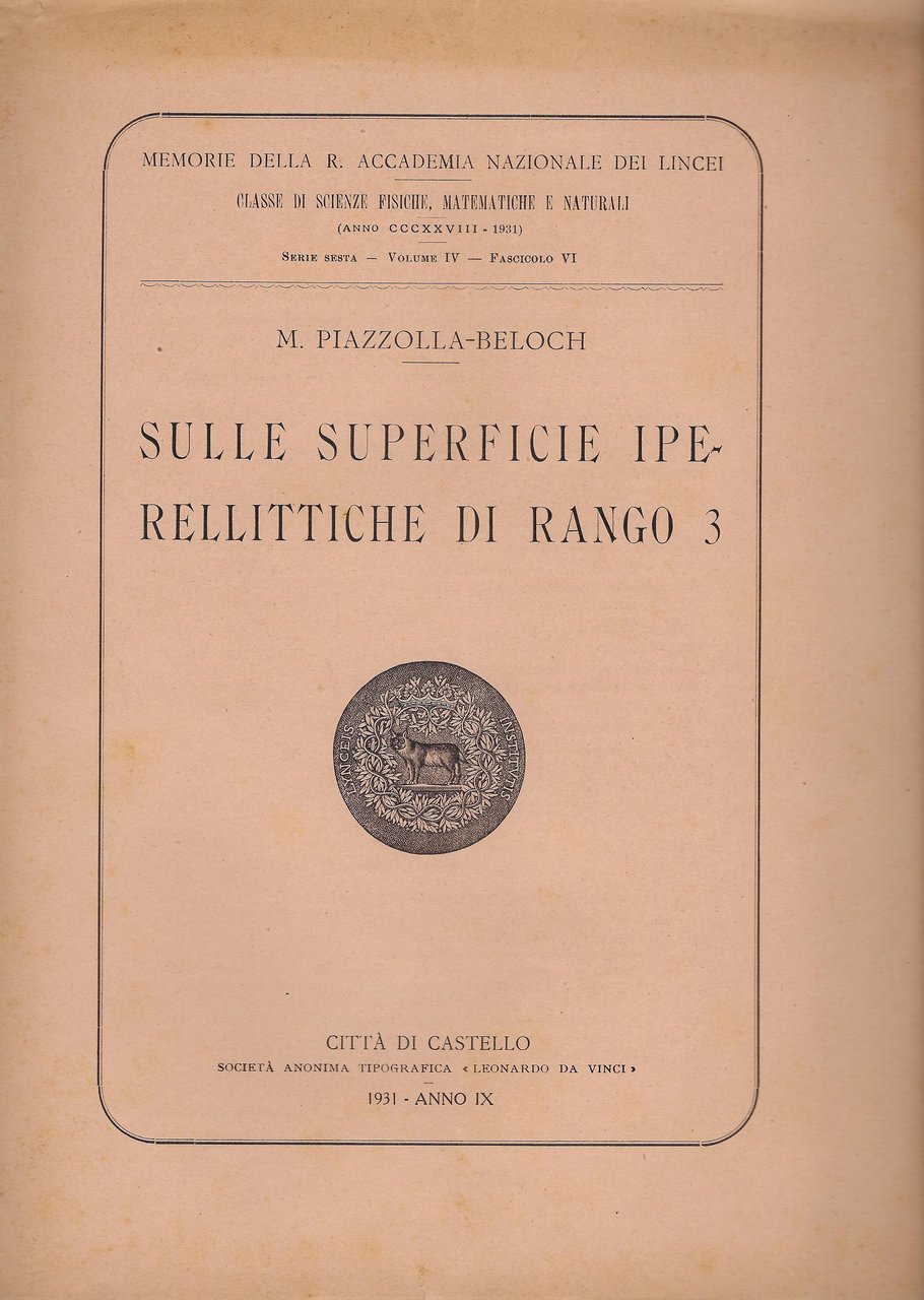 Sulle superficie iperellittiche di rango 3 : memoria