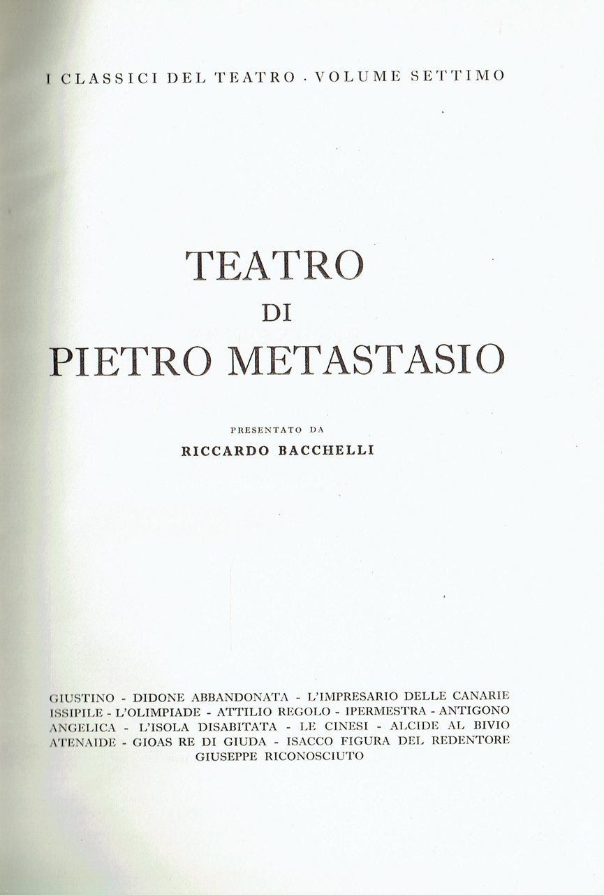 Teatro di Pietro Metastasio
