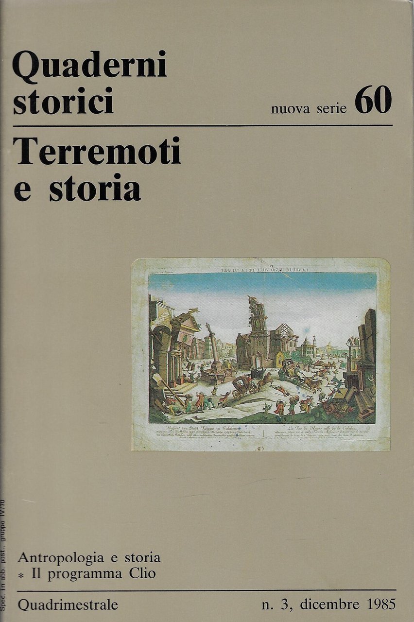 Terremoti e storia. Quaderni storici n. 60
