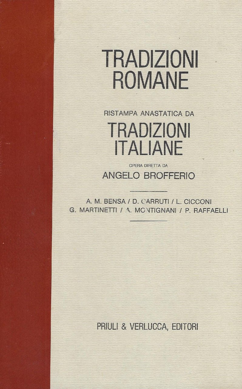 Tradizioni romane : ristampa anastatica da Tradizioni italiane