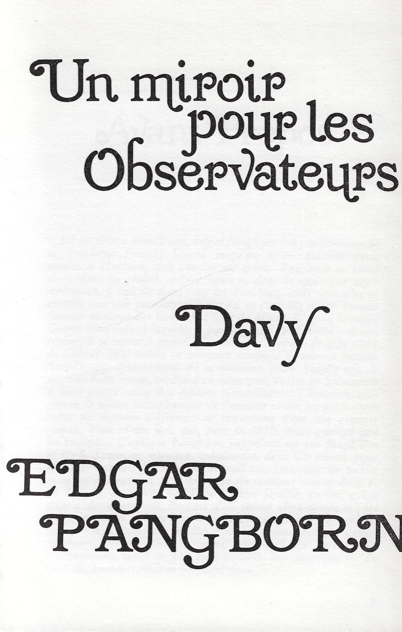 Un miroir pour les observateurs- Davy | Immagine principale