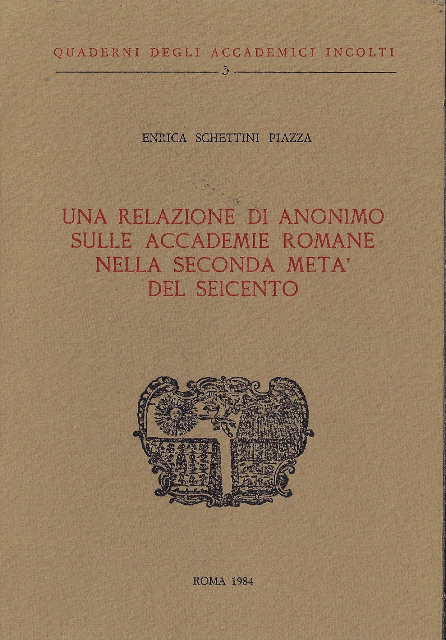 Una relazione di anonimo sulle accademie romane nella seconda metà … | Immagine principale
