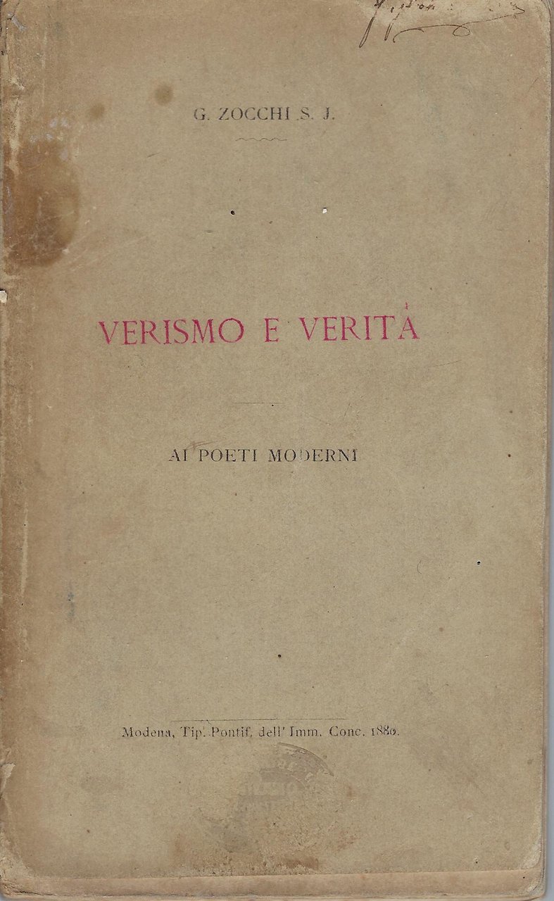 Verismo e verità: ai poeti moderni | Immagine principale