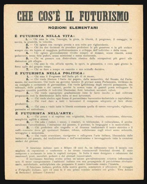 Che cos’è il futurismo. Nozioni elementari [SECONDA TIRATURA]