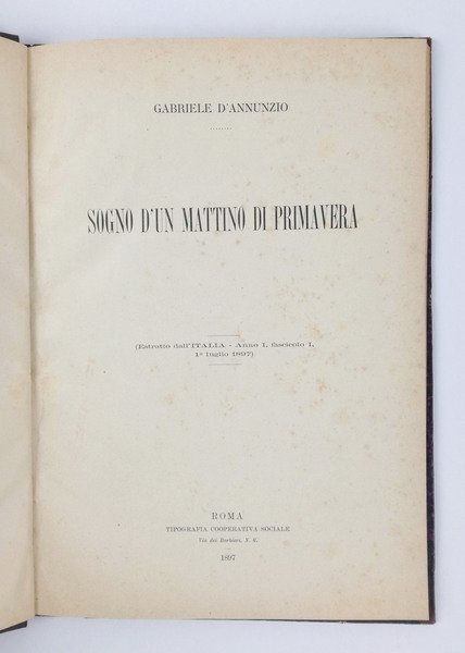 Sogno d’un mattino di primavera. (Estratto dall’ITALIA - Anno I, …