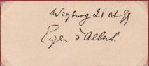 Biglietto da visita con firma autografa, data e luogo.