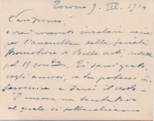 Biglietto autografo firmato.