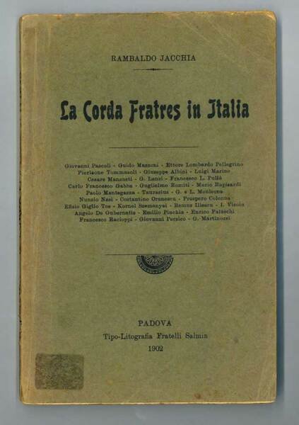 La Corda Fratres in Italia [«Inno della Federazione Internazionale degli …