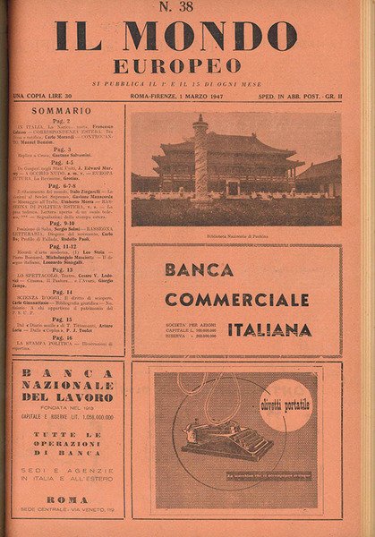 Il Mondo. Lettere scienze arti musica [unito con:] Il Mondo …