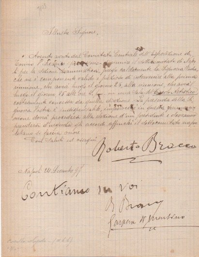 2 firme autografe su lettera.
