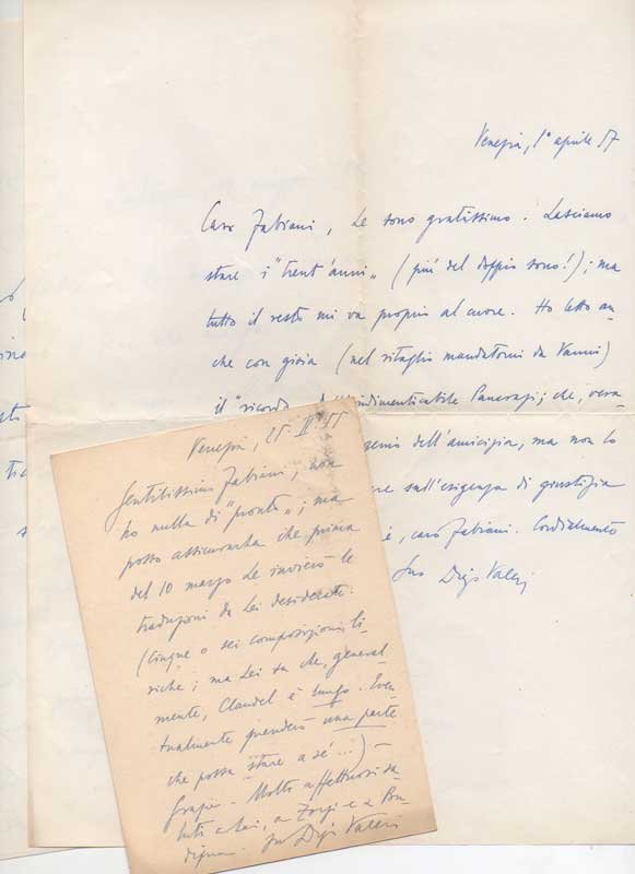 2 lettere, 1 cartolina postale viaggiata autografi firmati, inviati al …