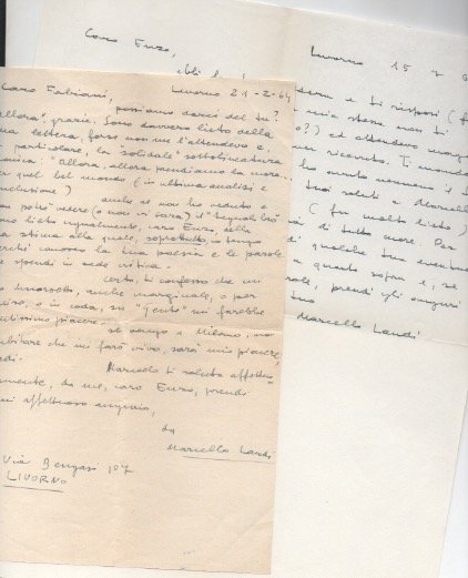 2 lettere autografe firmate inviate al poeta e giornalista Enzo …