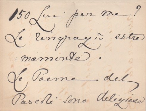 2 lettere autografe (una firmata e l’altra siglata) inviate al …