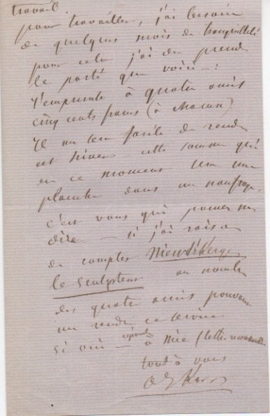 Lettera autografa firmata