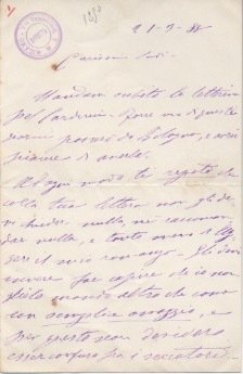 Lettera autografa firmata inviata al Sig. Lodi.
