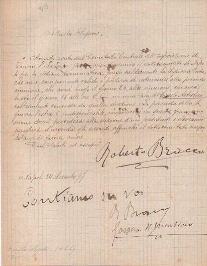2 firme autografe su lettera.