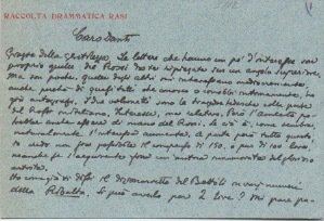 Biglietto autografo firmato inviato al Sig. Danti.
