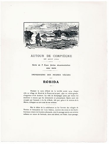 Autour de Compiègne en Août 1914. Série de 7 eaux-fortes …