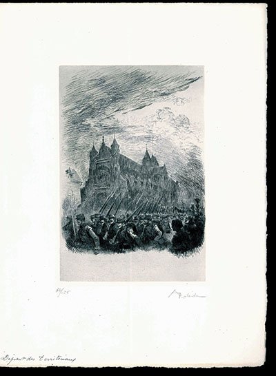 Autour de Compiègne en Août 1914. Série de 7 eaux-fortes …