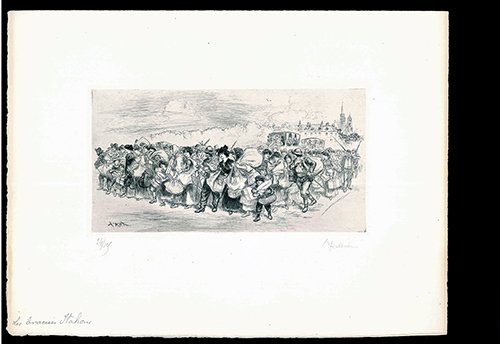 Autour de Compiègne en Août 1914. Série de 7 eaux-fortes …