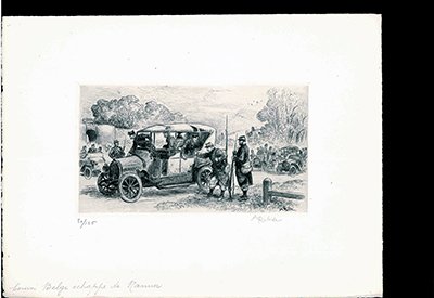 Autour de Compiègne en Août 1914. Série de 7 eaux-fortes …