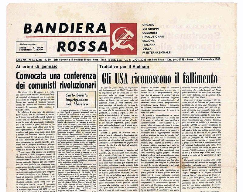 Bandiera Rossa. Organo dei gruppi comunisti rivoluzionari sezione italiana della …