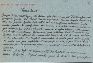 Biglietto autografo firmato inviato al Sig. Danti.