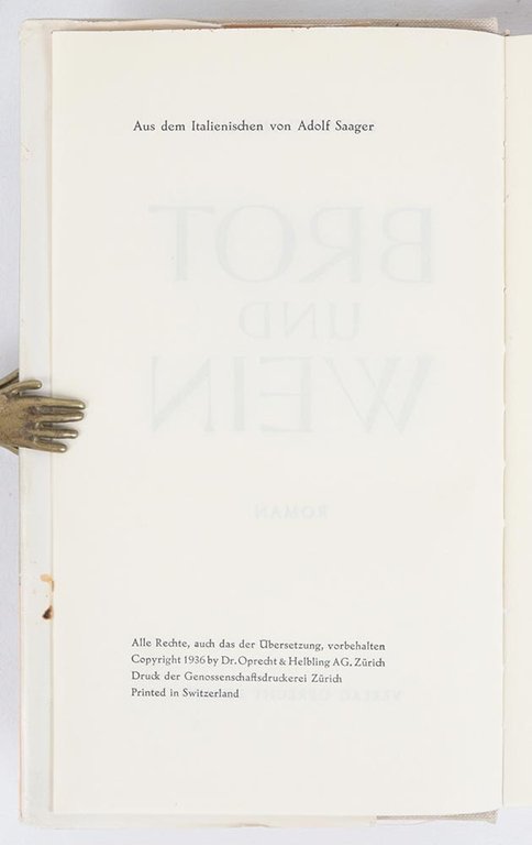 Brot und Wein. Roman [RISTAMPA] [Pane e vino]