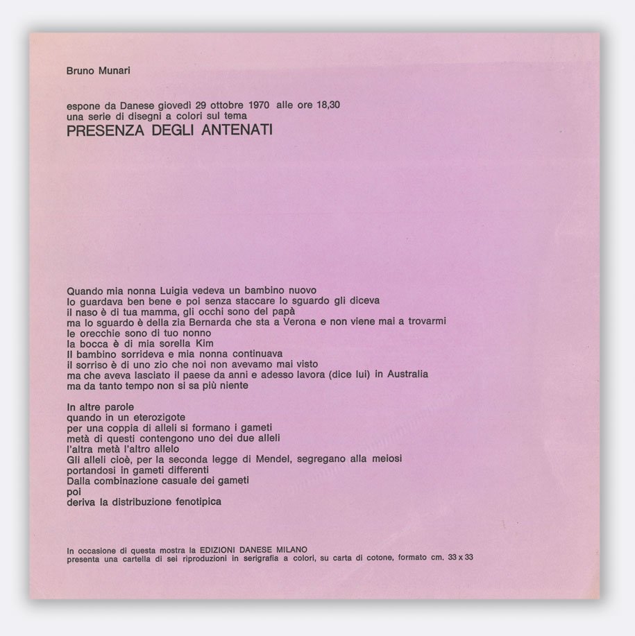 Bruno Munari | espone da Danese giovedì 29 ottobre 1970 … | Immagine principale