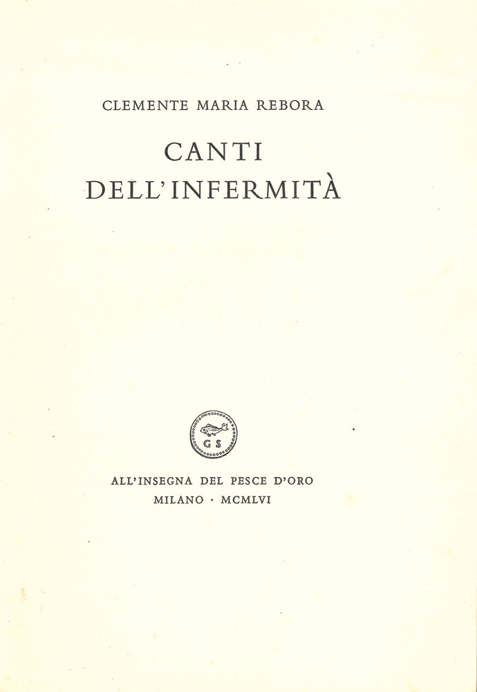 Canti dell'infermità. | Immagine principale