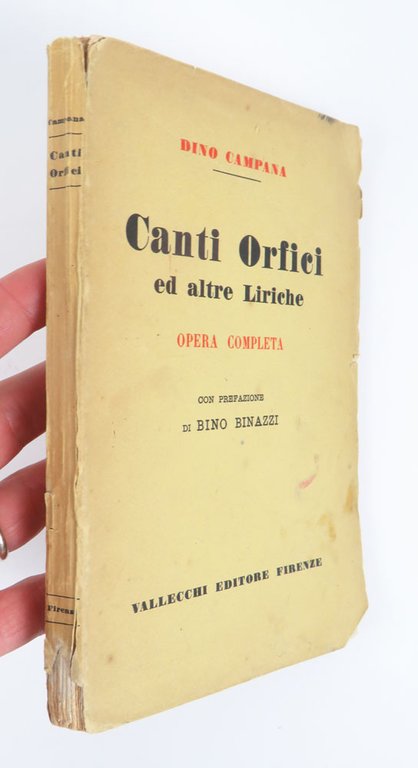 Canti orfici ed altre liriche. Opera completa con prefazione di …