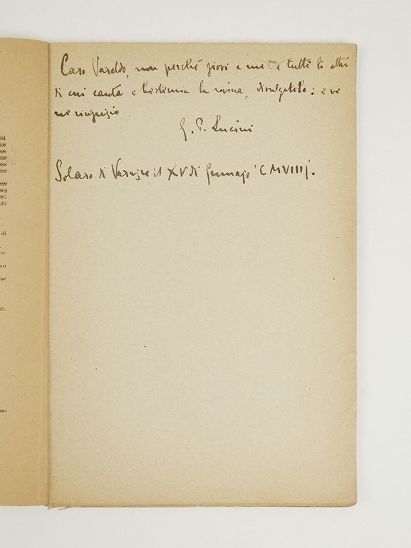 Carme di angoscia e di speranza. [Al frontespizio] In commemorazione …