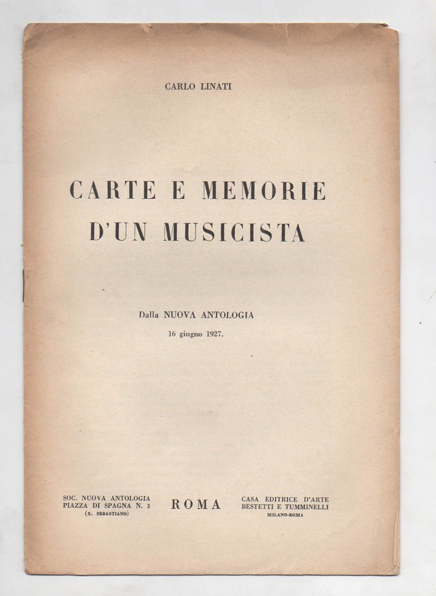 Carte e memorie d’un musicista