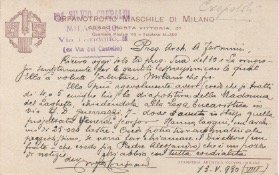 Cartolina postale autografa firmata, datata 13 maggio 1930, inviata all'architetto …